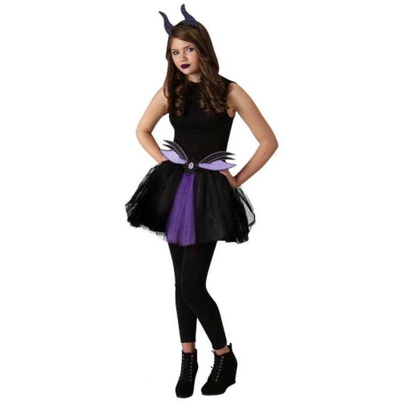 Rubies Maleficent Tutu Set Fancy Dress Disney Villain Teen Ladies Halloween Costume Kit