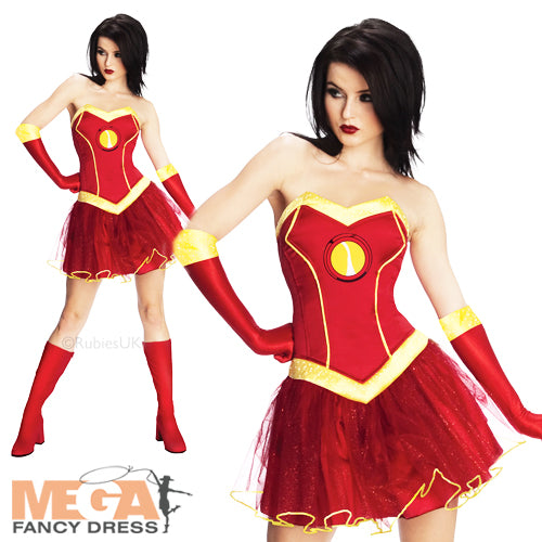 Rubies Ladies Superhero Rescue Fancy Dress Iron Man The Avengers Costume