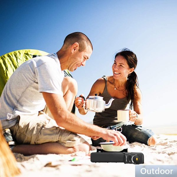 Cleenwood Portable Camping Gas Stove with Aluminum Burner and Piezo Automatic Igniter (BBV)