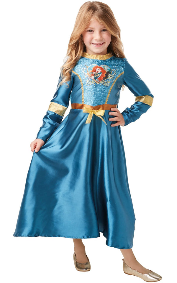 Rubies Sequin Merida Girls Fancy Dress Brave Disney Princess Fairy Tale Kids Costume