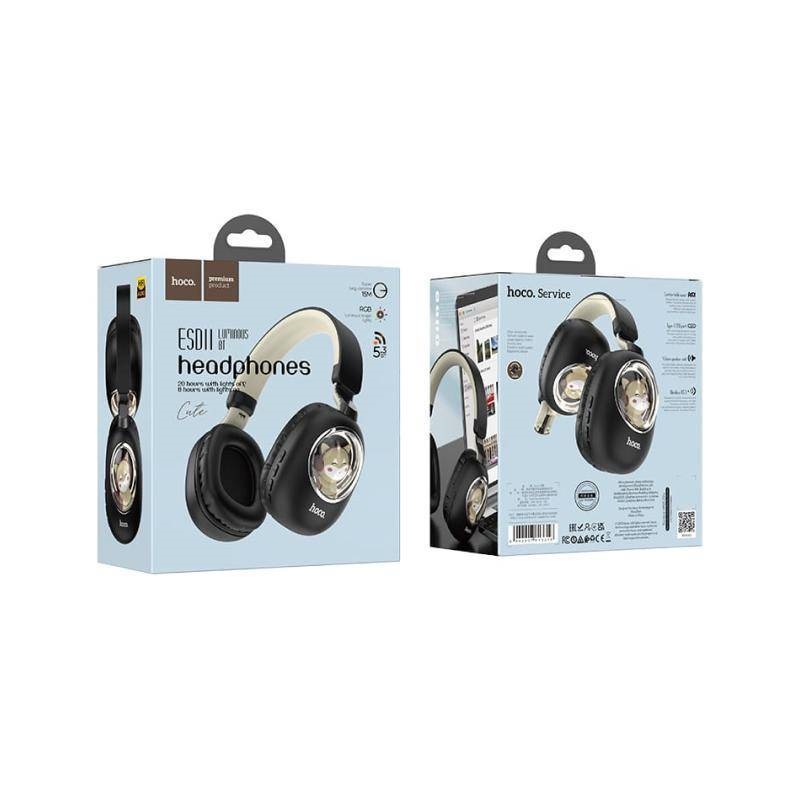 Hoco ESD11 Cute Luminous BT Headphones - Black