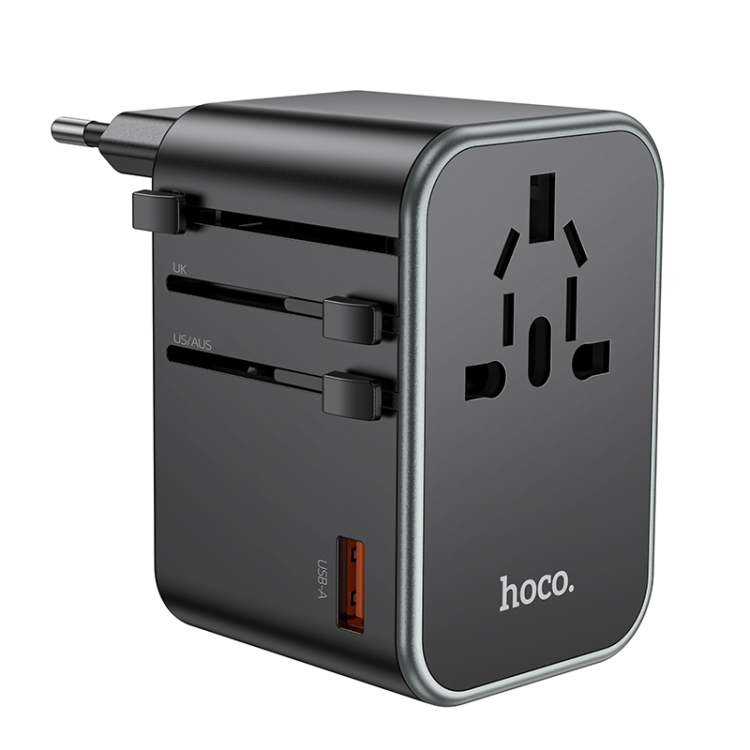 Hoco AC17 Supporter PD 65W 2 x USB-C / Type-C + USB-A Universal Conversion Charger - Black