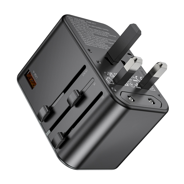 Hoco AC17 Supporter PD 65W 2 x USB-C / Type-C + USB-A Universal Conversion Charger - Black