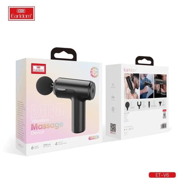 Earldom ET-V6 Mini Vibration Massage Gun - 1200mAh - Black
