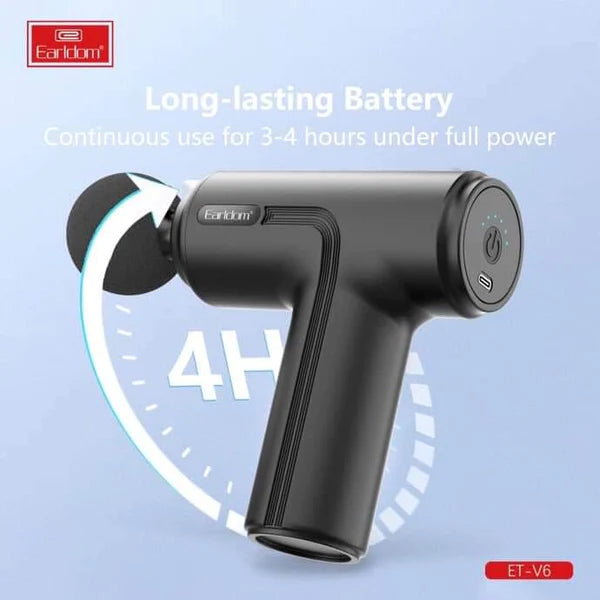 Earldom ET-V6 Mini Vibration Massage Gun - 1200mAh - Black