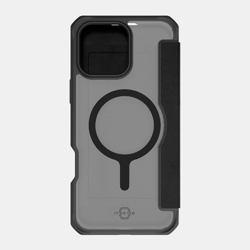 Itskins Hybrid Folio Case With MagSafe For iPhone 16 Pro Max ( 6.9" ) - Black With Recycled Leather