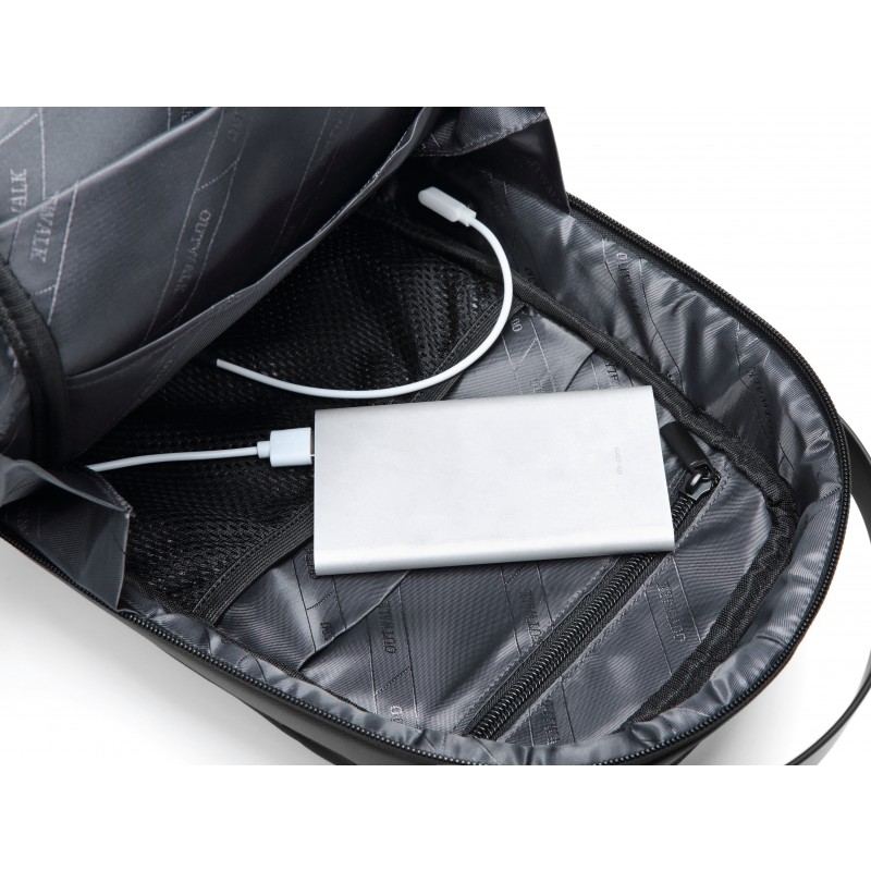 Skykey &ndash; Travel Backpacks Lifestyle WaterProof PU Backpack with USB-A Port up - Black