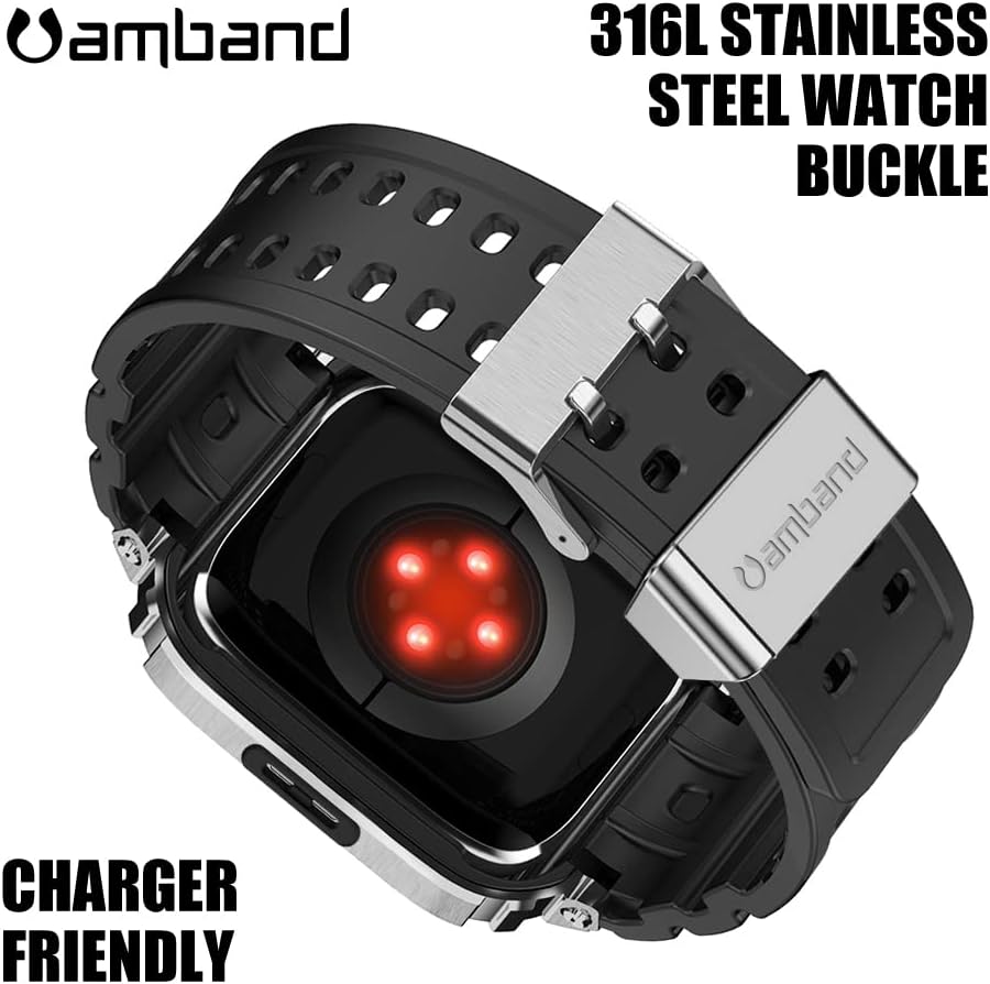 Amband Moving Fortress - Classic Series men Apple Watch Band 6/5/4/SE - Silver