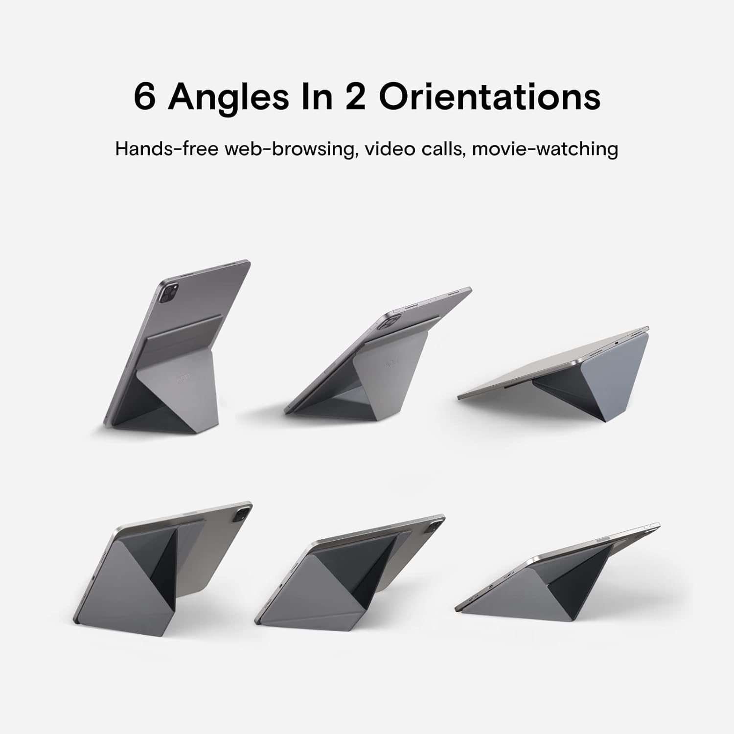 Moft Invisible Slim Adjustable Tablet Stand Compatible with Tablets up to 12.9 inch - Grey