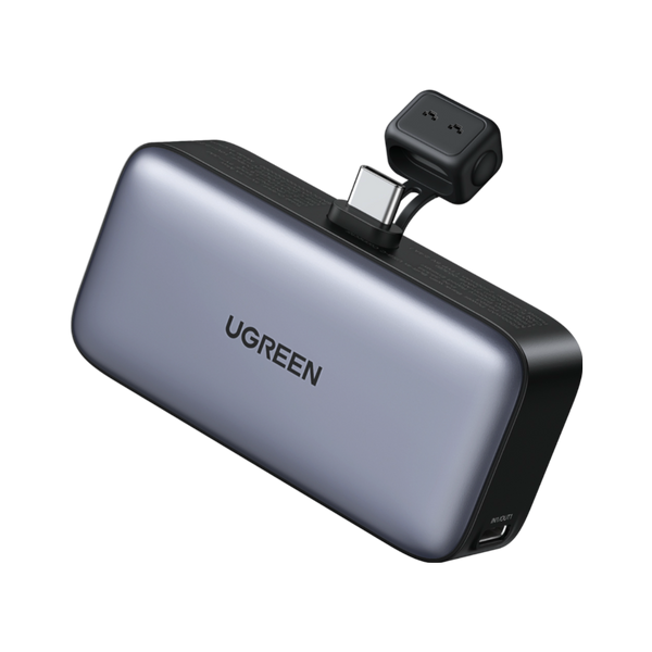 Ugreen PB503 5000mAh Power Bank With USB-C Port and Integrated USB-C Connector - Gray