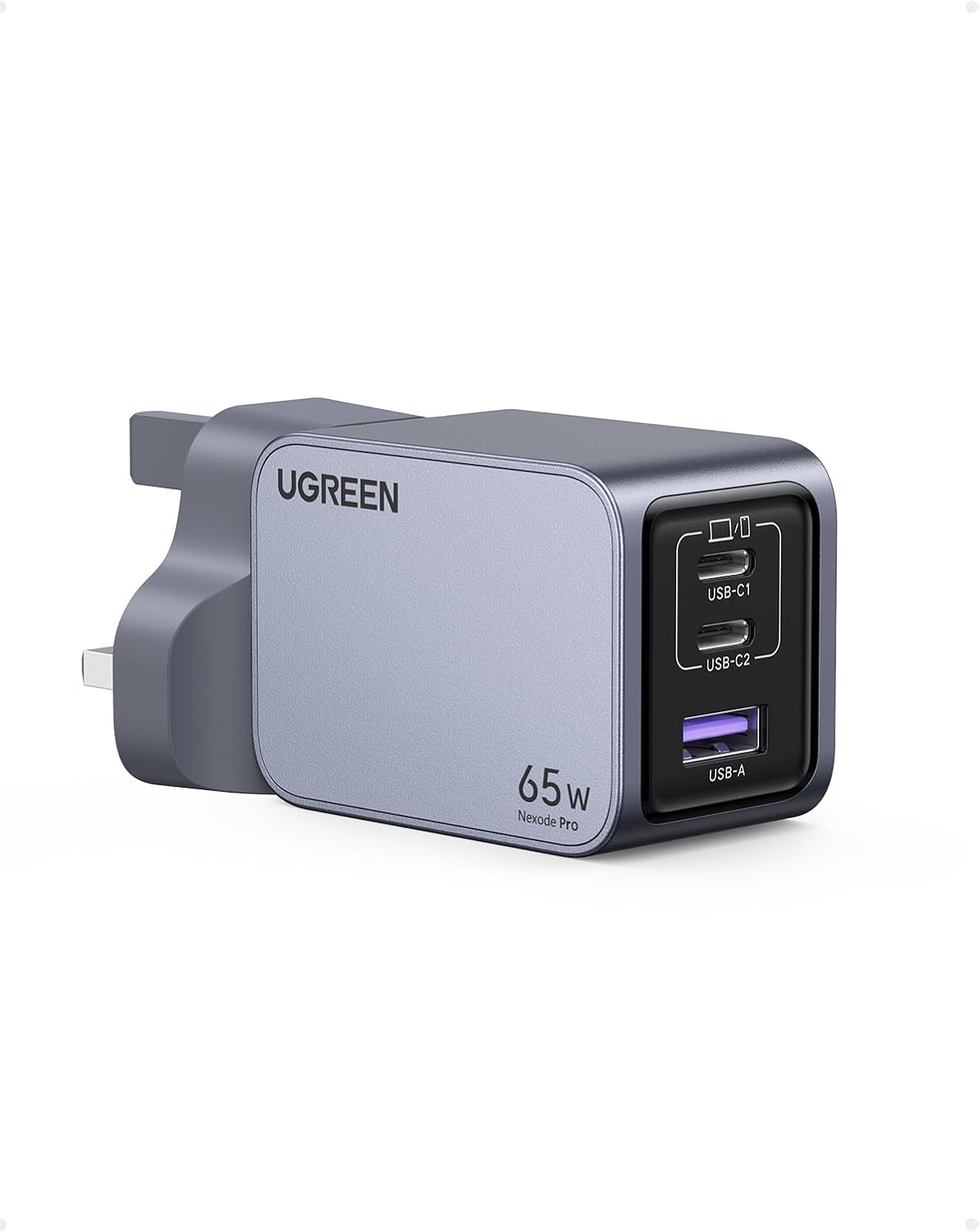 Ugreen Nexode Pro X755 65W PD GaN Fast Charger (2C1A) with 100W USB-C to USB-C Cable - Grey