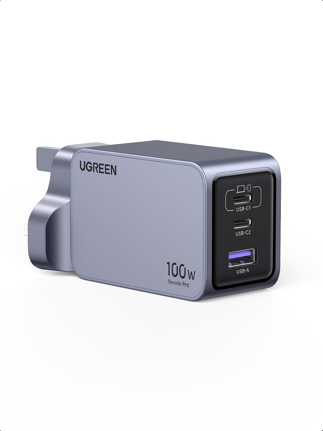 Ugreen Nexode Pro Wall Charger 2 USB-C Ports and USB Port 100W - Gray