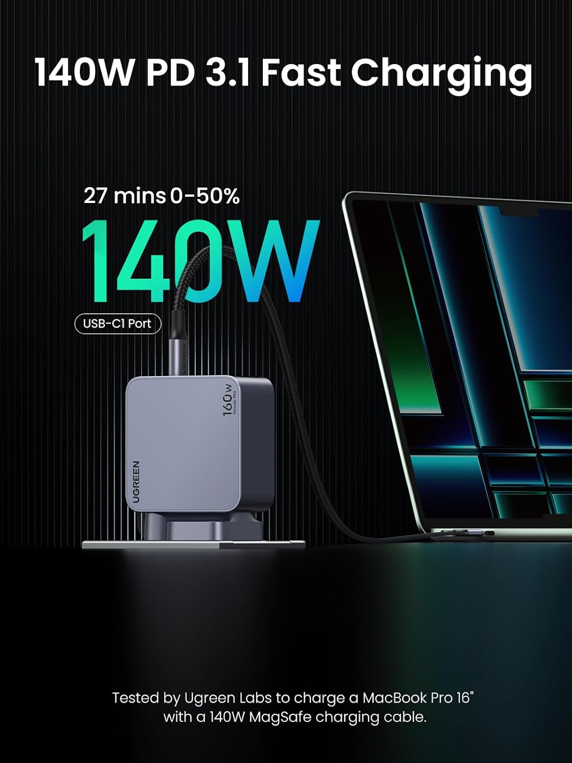 Ugreen Nexode Pro 160W 4-Port GaN Fast Charger - Gray