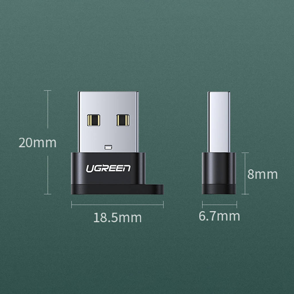 UGREEN USB A Male to USB-C Female Adapter (Black)