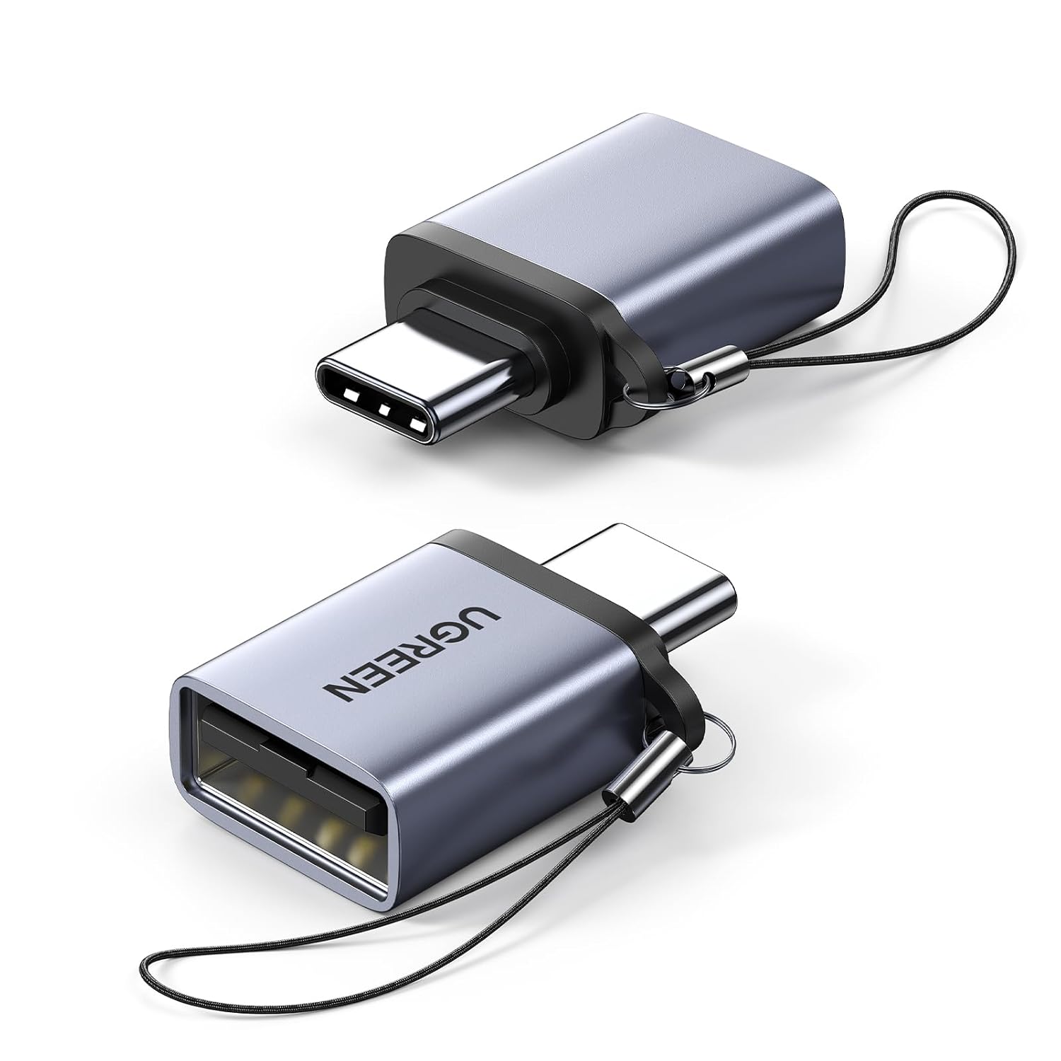 UGREEN Type C Male To USB 3.0 A Female Adaptor Cable With Lanyard - Space Gray