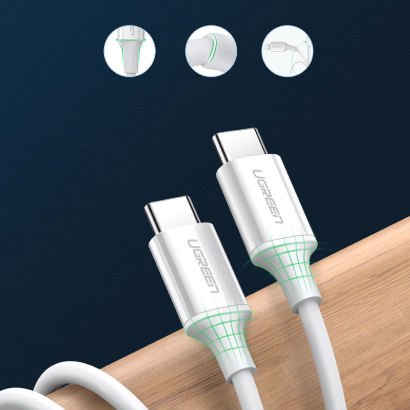 UGREEN USB-C 2.0 to USB-C ABS Cover 1.5m - White