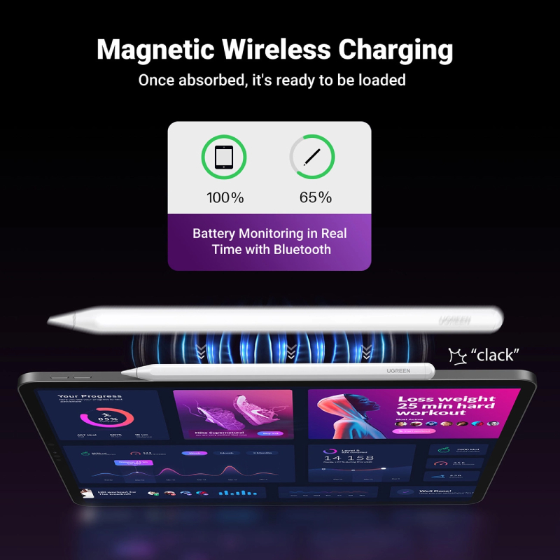 UGREEN Stylus With Wireless Charging For iPad Tablets - White