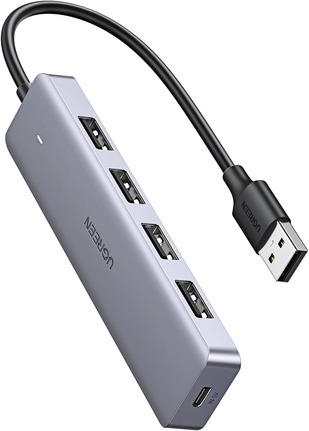 UGREEN 4-Port USB3.0 Hub with USB-C Power Supply - Grey