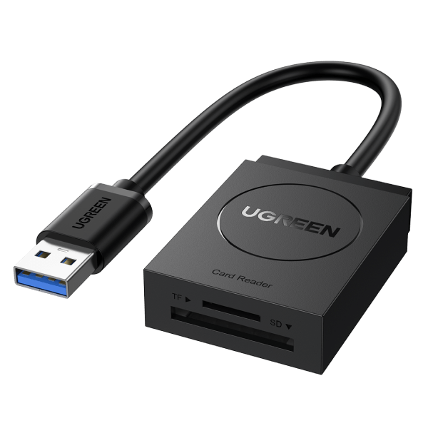 UGREEN 2-in-1 USB 3.0 SD/TF Card Reader - Black