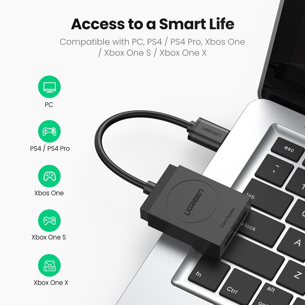 UGREEN 2-in-1 USB 3.0 SD/TF Card Reader - Black