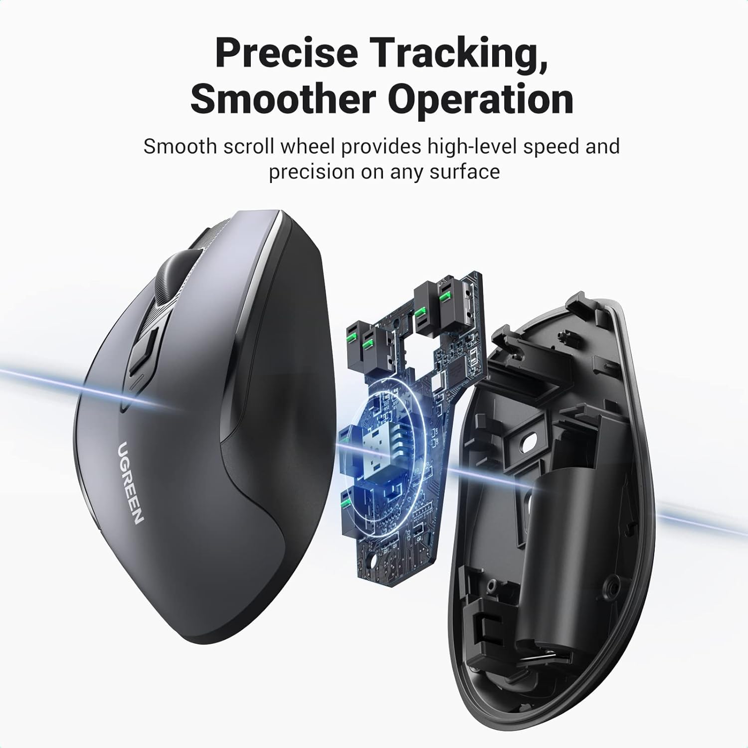 UGREEN Ergonomic Wireless Mouse 2.4G 4000DPI Silence Design