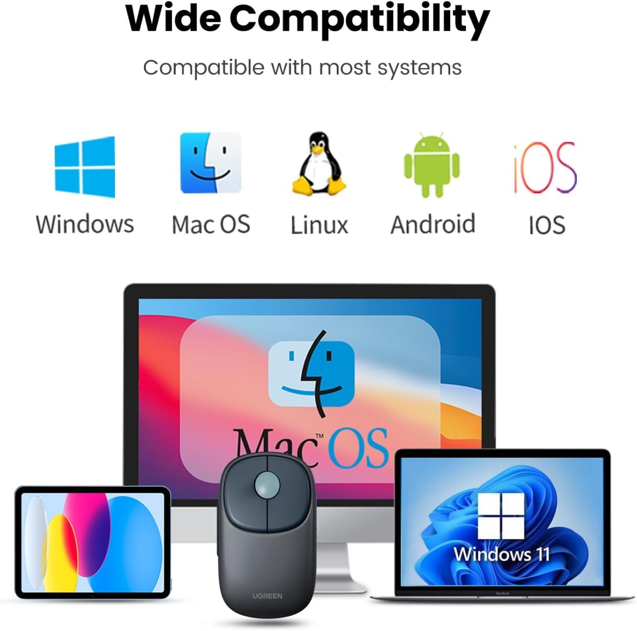 UGREEN FUN+ MU102 2.4G+BT Wireless Mouse - Green