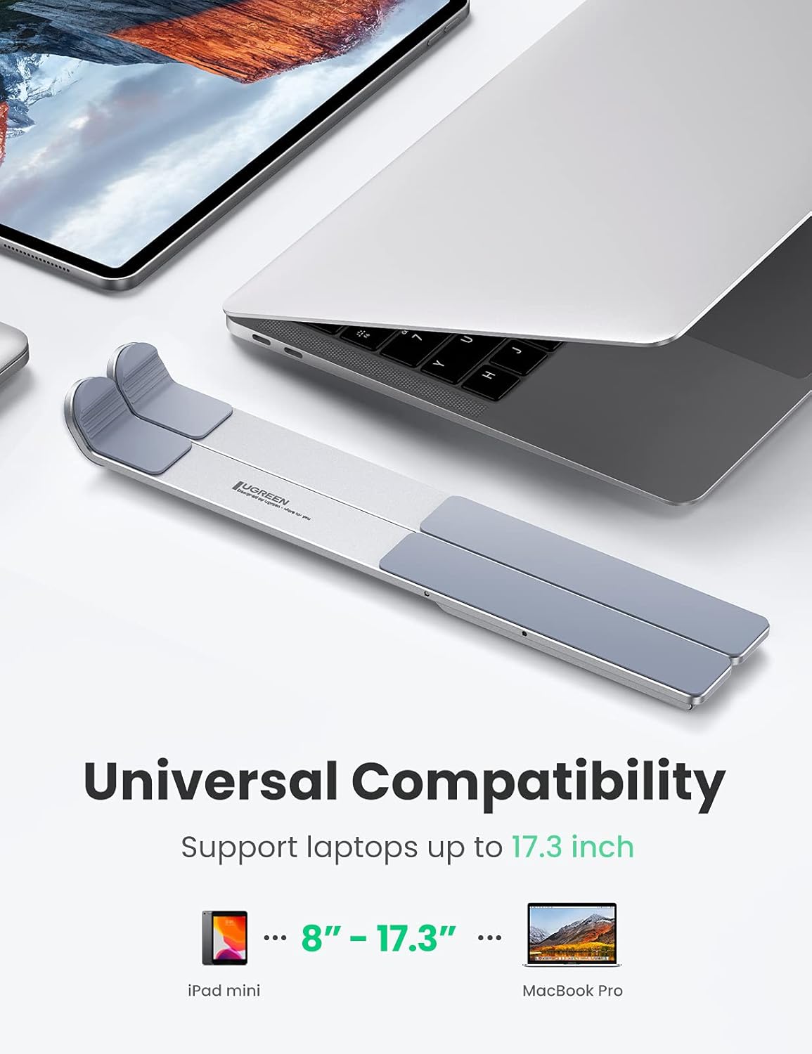 UGREEN Adjustable Folding Laptop Stand - Silver