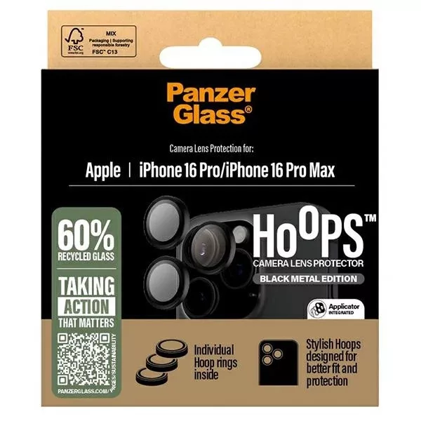 PanzerGlass® Hoops™ Black Lens Protector iPhone '24 6.3" | 6.9" Rings