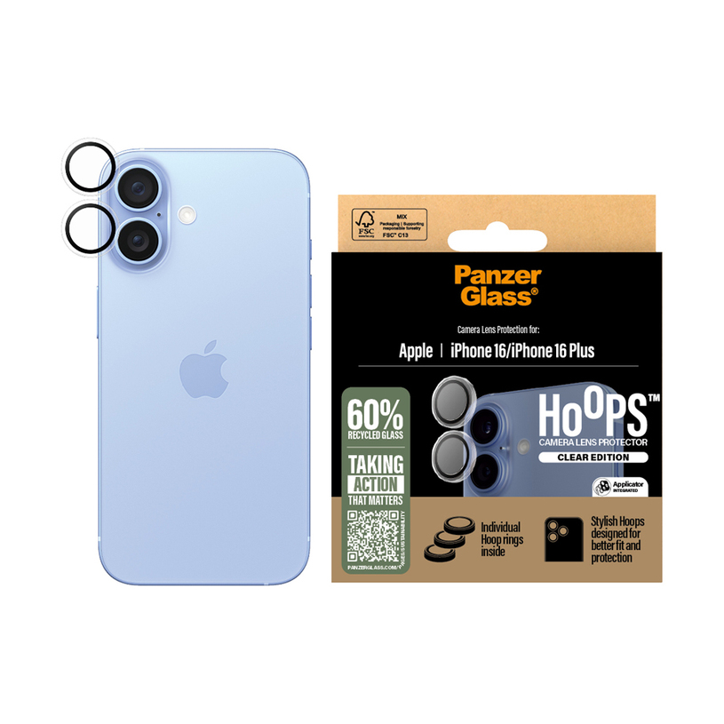PanzerGlass® Hoops™ Transparent Lens Protector iPhone '24 6.1" | 6.7" Rings