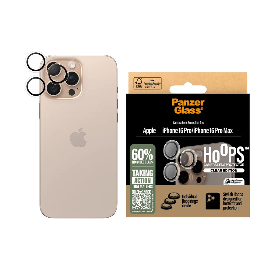 PanzerGlass® Hoops™ Transparent Lens Protector iPhone '24 6.3" | 6.9" Rings