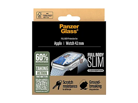 PanzerGlass Screen Protector Snappie Full Body Slim Transparent For Apple Watch - 42mm