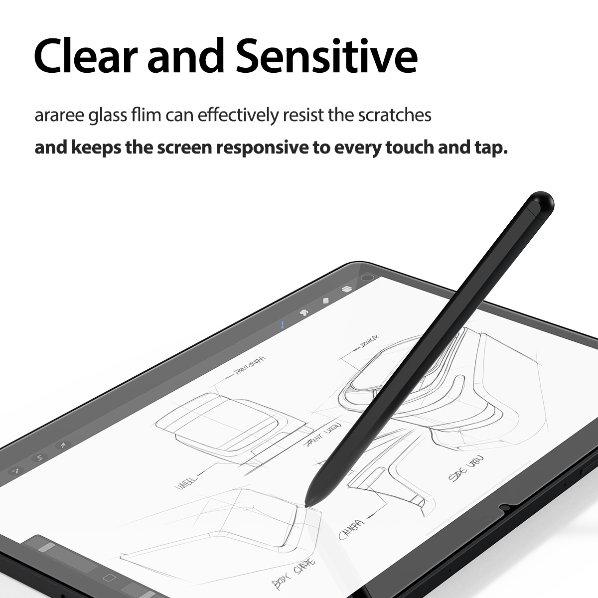 Araree Front Core Glass Screen Protector For Tab S10 Plus / S9 Fe Plus / S9 Plus / S8 Plus / S7 Plus - Clear