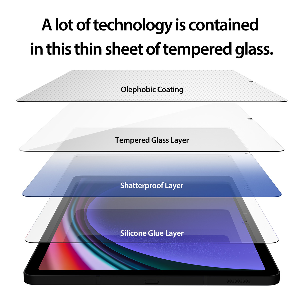 Araree Front Core Glass Screen Protector For Tab S10 Plus / S9 Fe Plus / S9 Plus / S8 Plus / S7 Plus - Clear