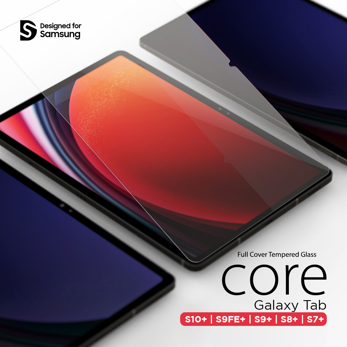 Araree Front Core Glass Screen Protector For Tab S10 Plus / S9 Fe Plus / S9 Plus / S8 Plus / S7 Plus - Clear