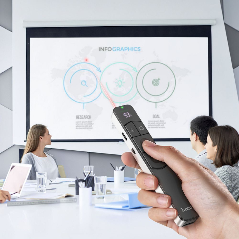 Hoco GM202 Presenter with Red Laser in Silver Color