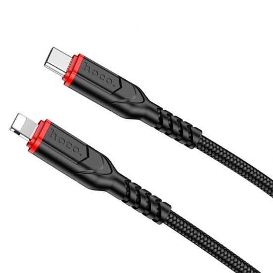 Hoco X59 Cable Victory PD Type-C to Lightning charging Data Cable Anti Bending - Black