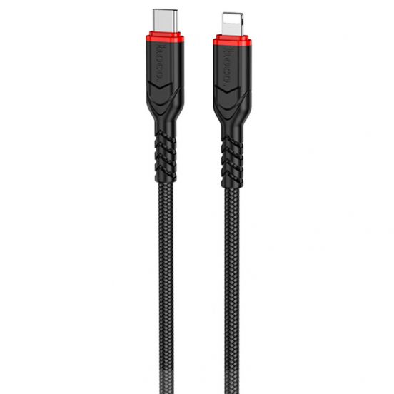 Hoco X59 Cable Victory PD Type-C to Lightning charging Data Cable Anti Bending - Black