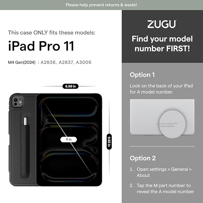 ZUGU iPad Pro 11 Gen 5 (2024) Case - Slate Blue