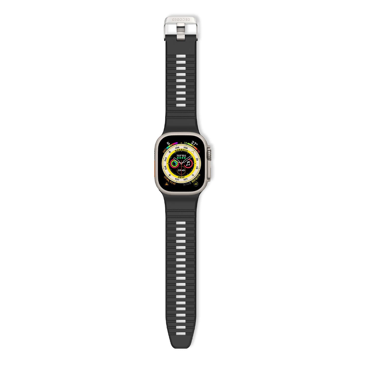 Decoded Apple Watch 49/45/44/42 mm Gen 1-10-SE-Ultra Silicone Ultra Traction Strap - Black