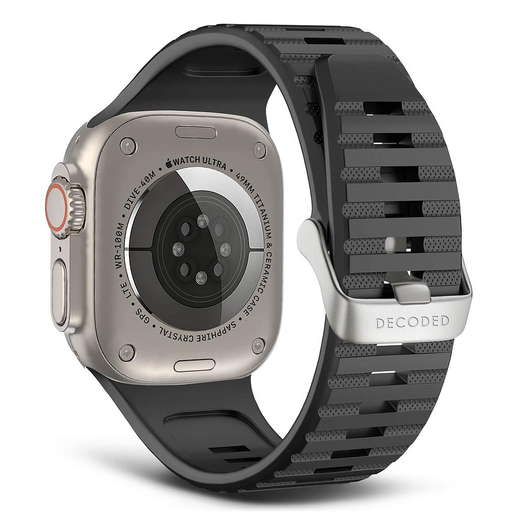 Decoded Apple Watch 49/45/44/42 mm Gen 1-10-SE-Ultra Silicone Ultra Traction Strap - Black