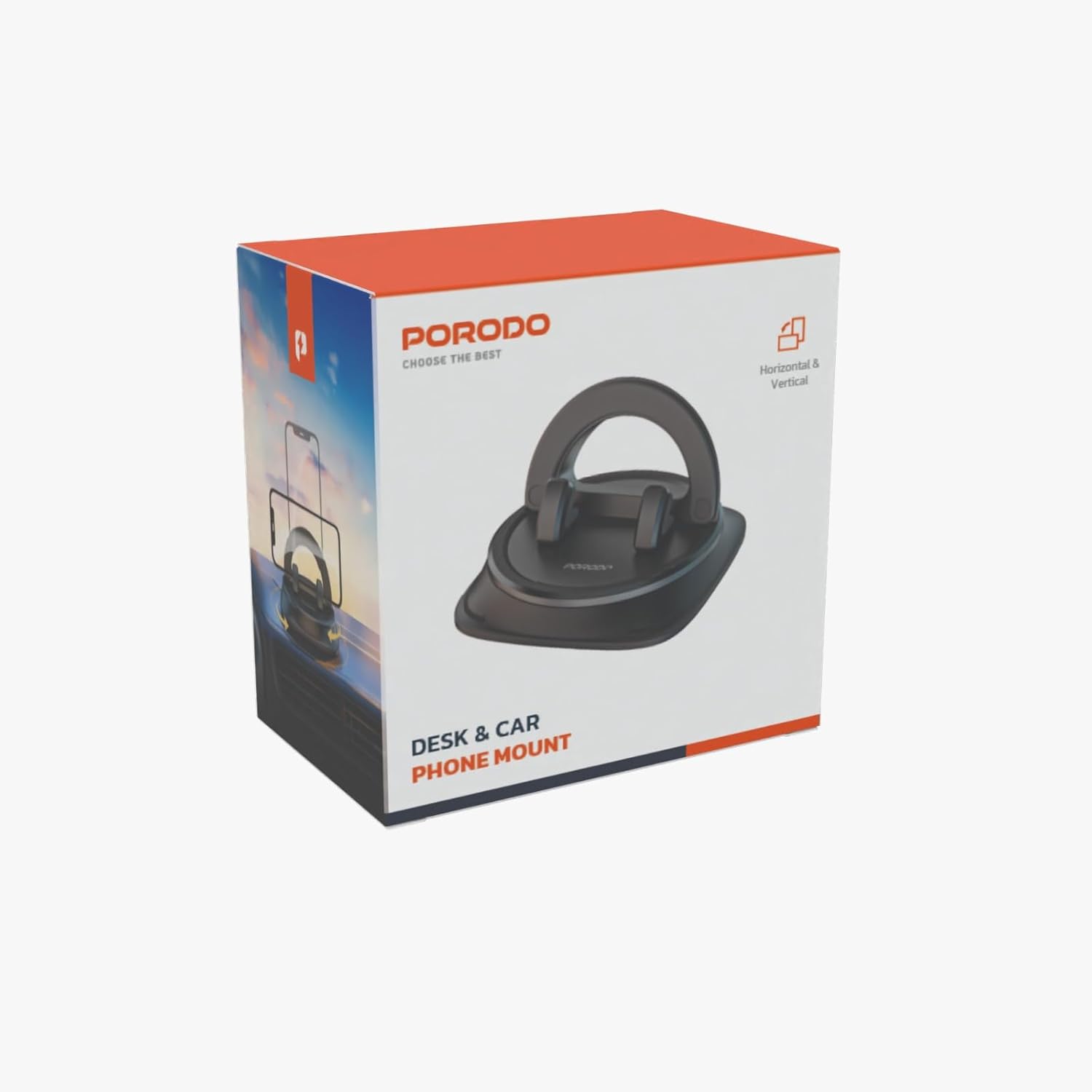 Porodo Rotatable Mobile Phone Bracket - Black