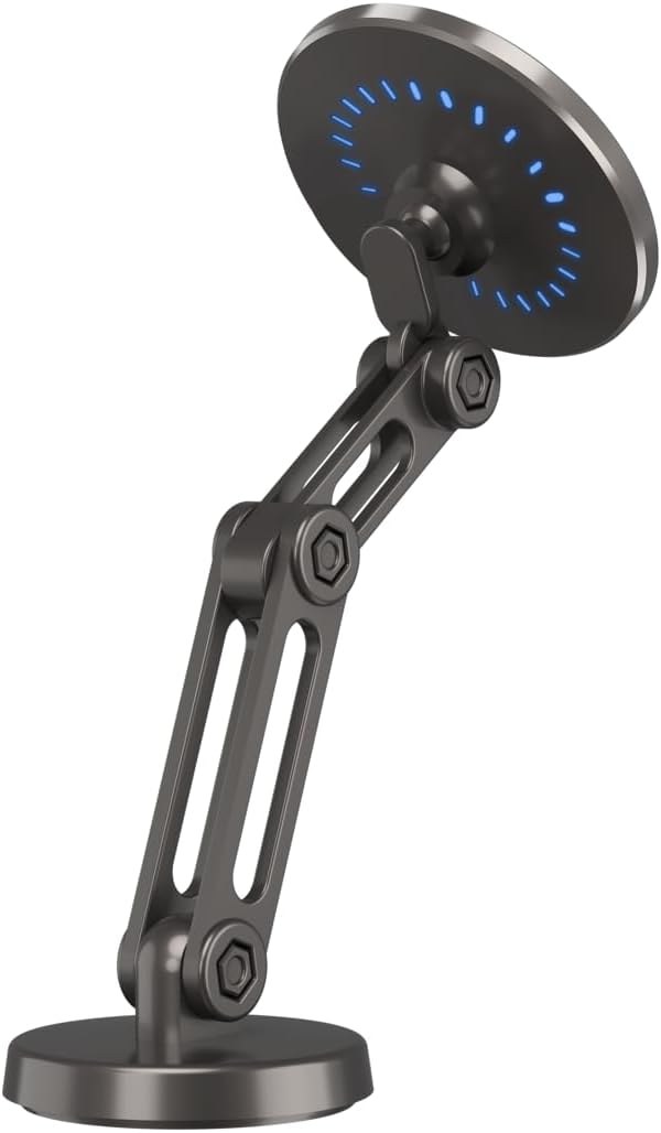 Porodo Magsafe Charging Transparent Phone Mount Multi-Joint And Rotating - Black