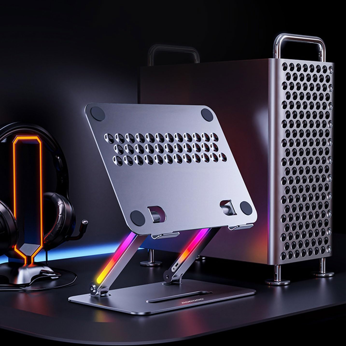 Porodo 17.3" Aluminum Laptop Stand - Gray