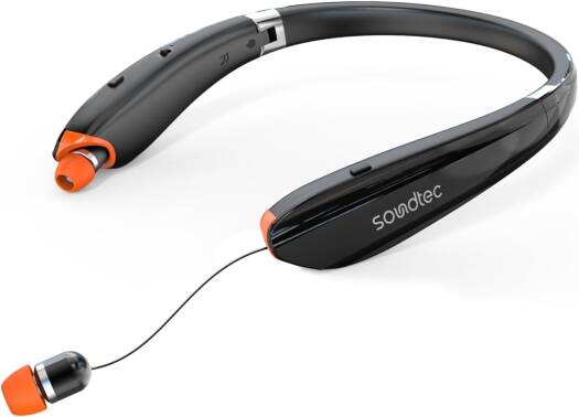 Porodo Soundtec Echo Flex Retractable ENC Neckband - Black
