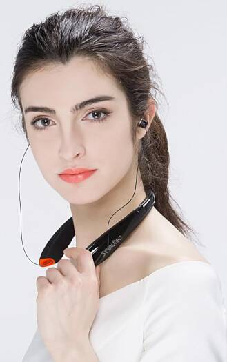 Porodo Soundtec Echo Flex Retractable ENC Neckband - Black