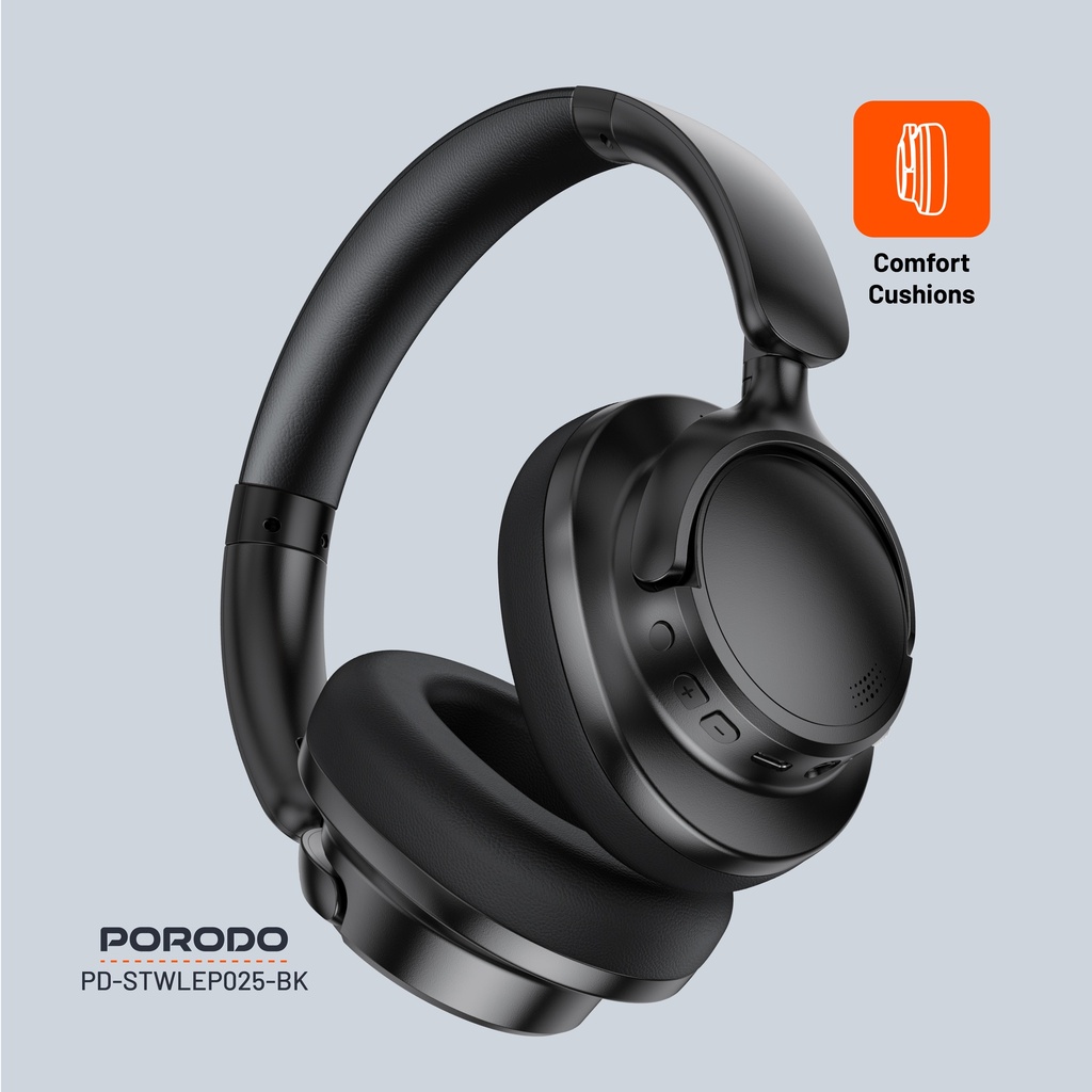 Porodo Soundtec Zen Active Noise-Cancellation Headphone - Black