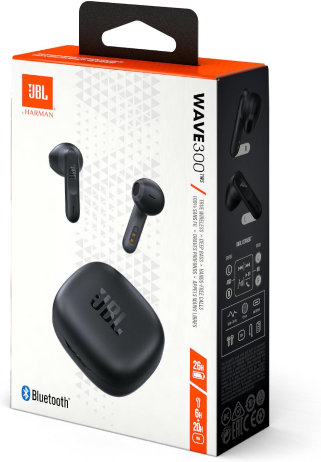 JBL Wave 300TWS True Wireless In-Ear Earbuds - Black