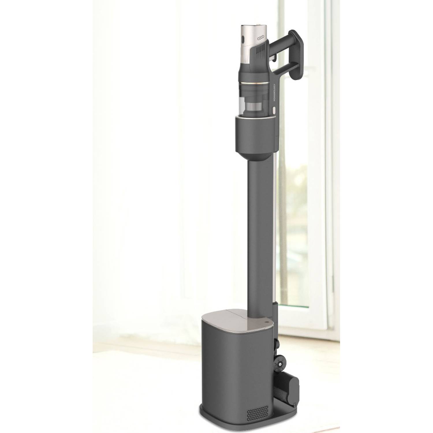 Powerology Cordless Vacuum with Auto-Disposal Charging, Fast Cleaning Up - Black