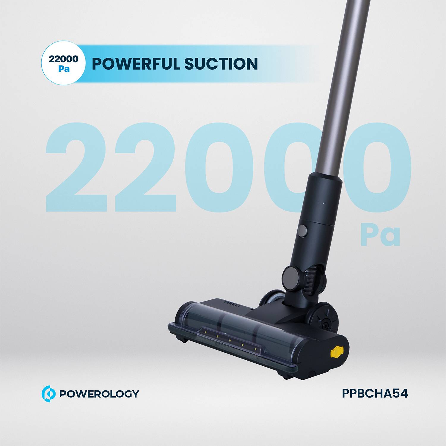 Powerology Cordless Vacuum with Auto-Disposal Charging, Fast Cleaning Up - Black
