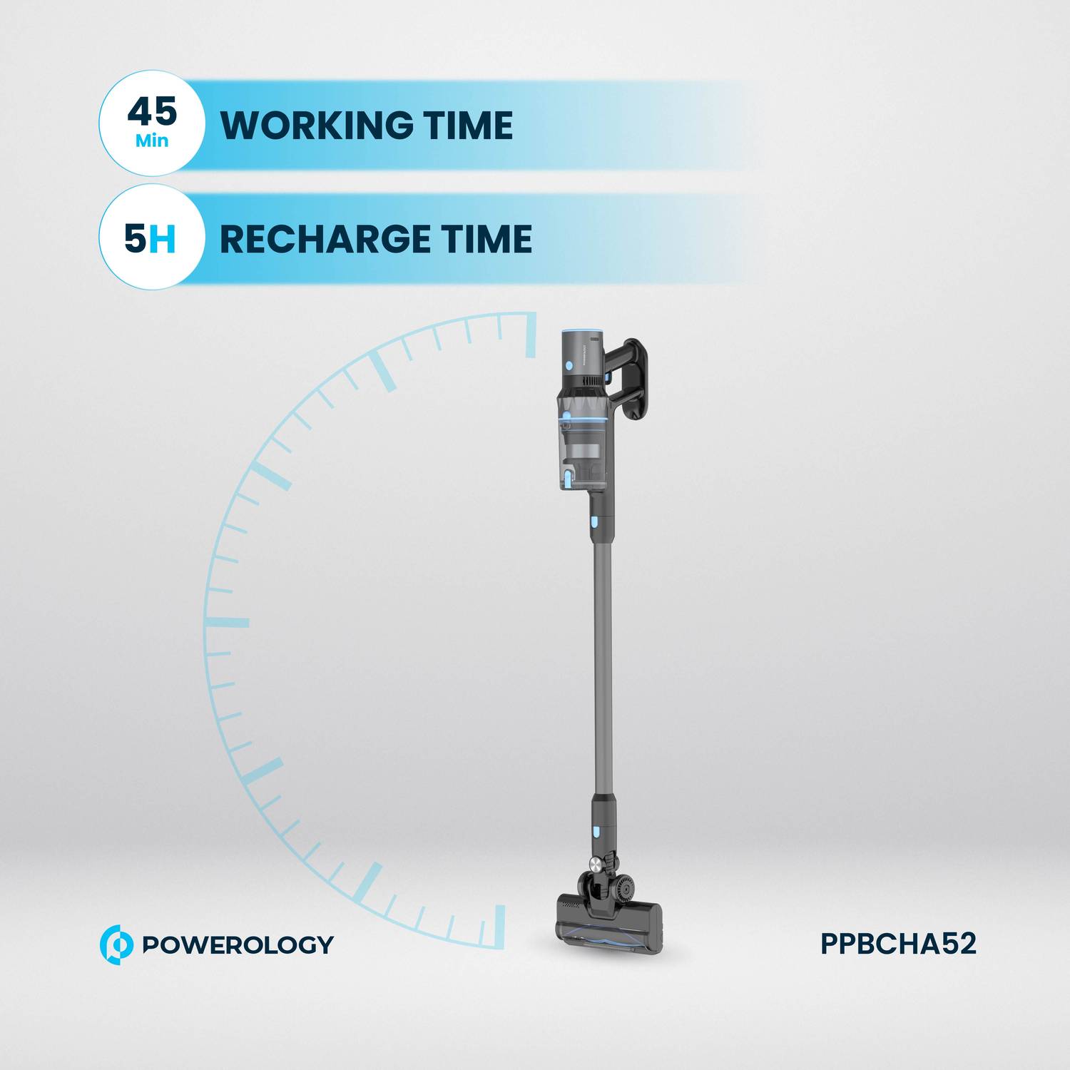 Powerology Cordless Stick Vacuum Cleaner - Black